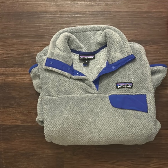 Women’s Patagonia Re-Tool Snap-T Fleece Pullover - Size Small, Grey & Blue. - Picture 1 of 5